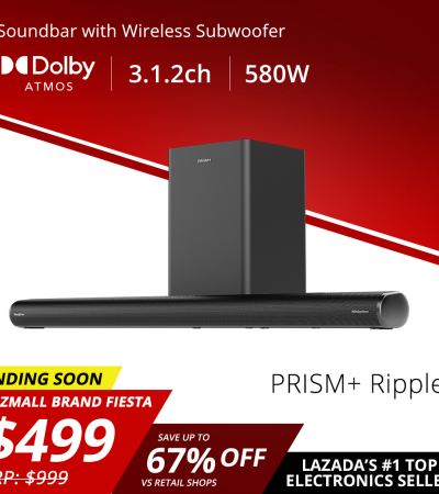 PRISM+Ripple 3.1.2ch带杜比全景声的条形音箱|580W|无线低音炮|无线音乐流|蓝牙5.1 PRISM+Ripple 3.1.2ch带杜比全景声的条形音箱|580W|无线低音炮|无线音乐流|蓝牙5.1