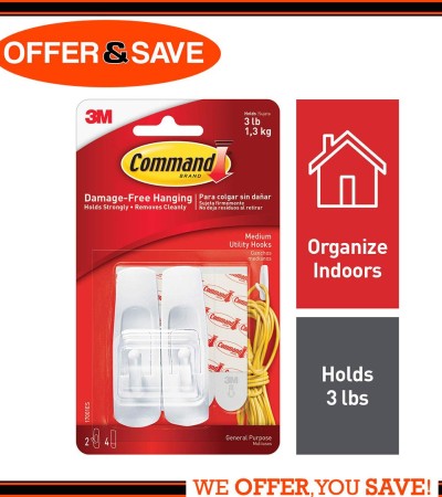 3M Command™中型实用挂钩-17001 3M Command™中型实用挂钩-17001