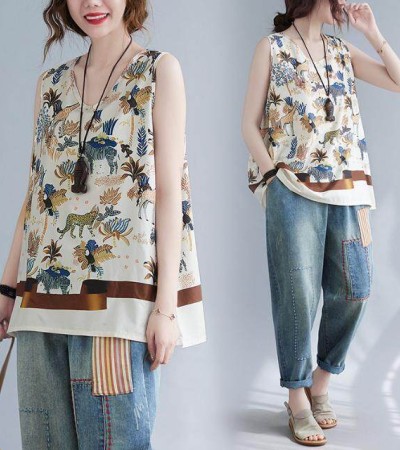 WhiteTime V领上衣女式无袖背心T恤女式外穿大号女式夏季背心女式夏季薄款紧身裤女式301T0852 WhiteTime V领上衣女式无袖背心T恤女式外穿大号女式夏季背心女式夏季薄款紧身裤女式301T0852